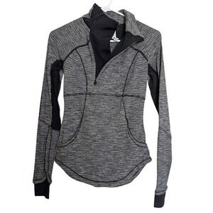 Lululemon Women's Size 2 Base Runner Jacket Pullover Pique Black White 1/2 Zip
